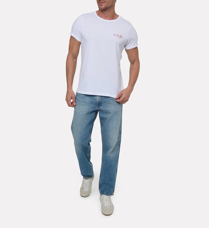 Maison Labiche Poitou Out Of Office Embroidered T-shirt, Model View