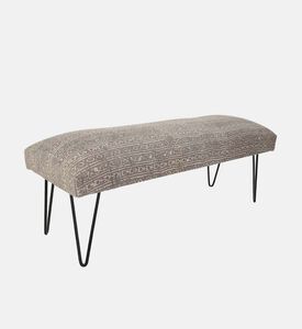 Cotton Iron Legs Durry Print Bench
