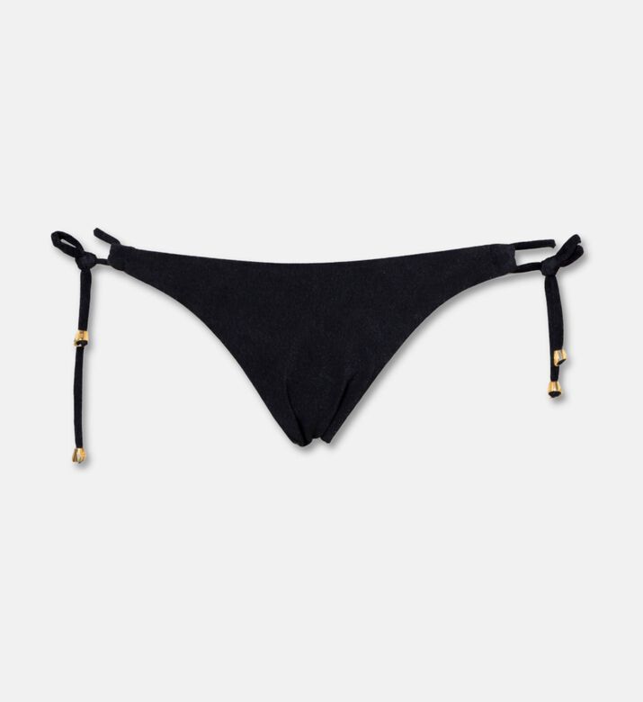 Karla Vivian Missoni-style Tie-detail Bikini Bottoms, Black, M, Packshot View