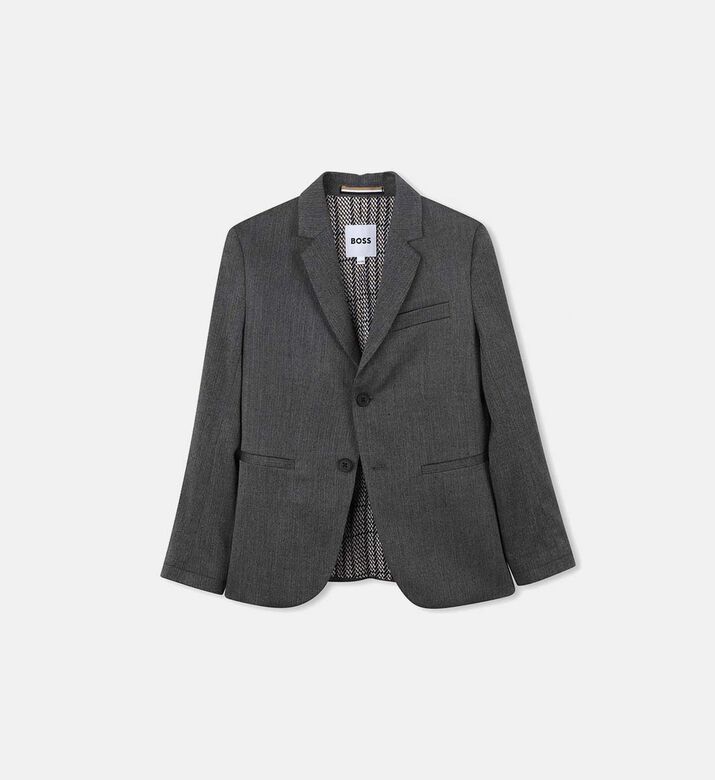 Herringbone-effect Regular-fit Suit Jacket
