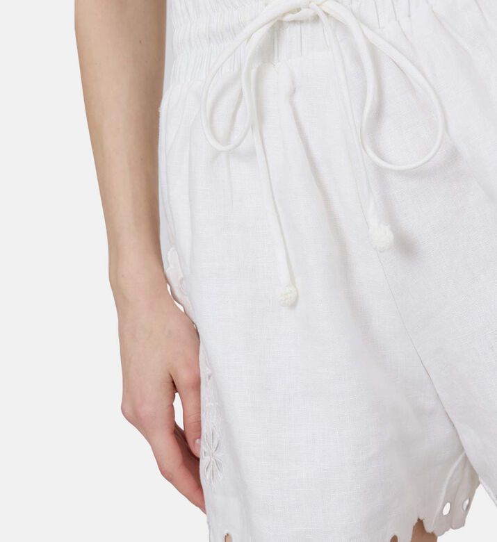 Linen Flowers Richelieu Shorts