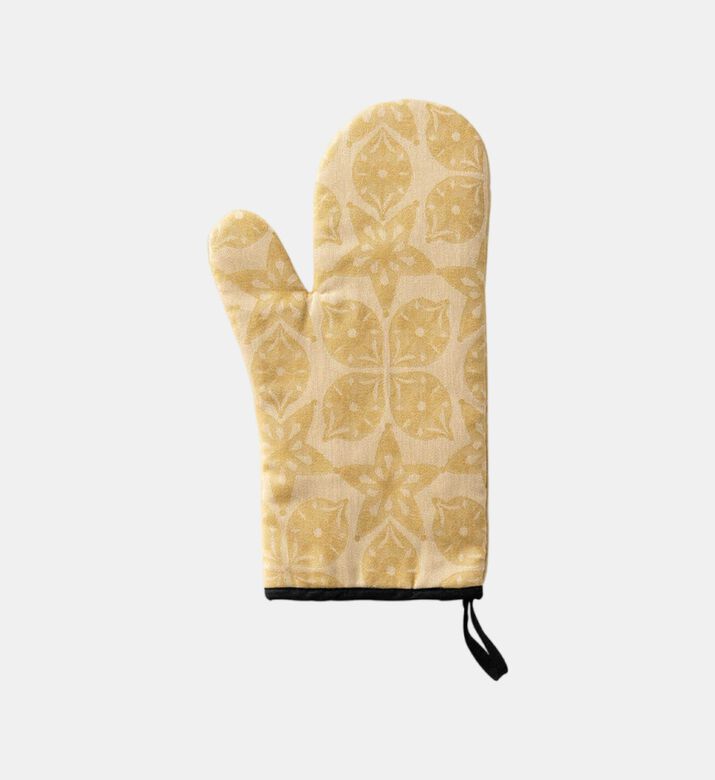 Jacquard Feerie Cotton Oven Gauntlwet, Yellow, Packshot View