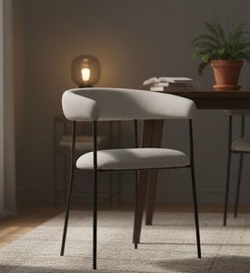 Dan Form Plenti Boucle Fabric Dining Chair, Taupe, Packshot View