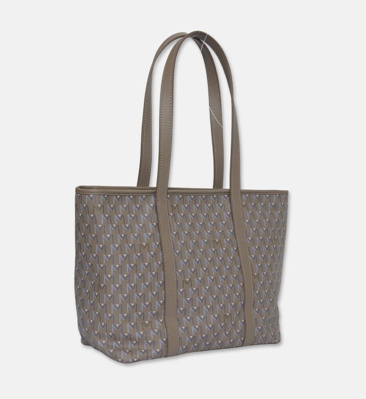 Maya.M All-over Monogram Medium Zip Tote Bag, Greige, Packshot View