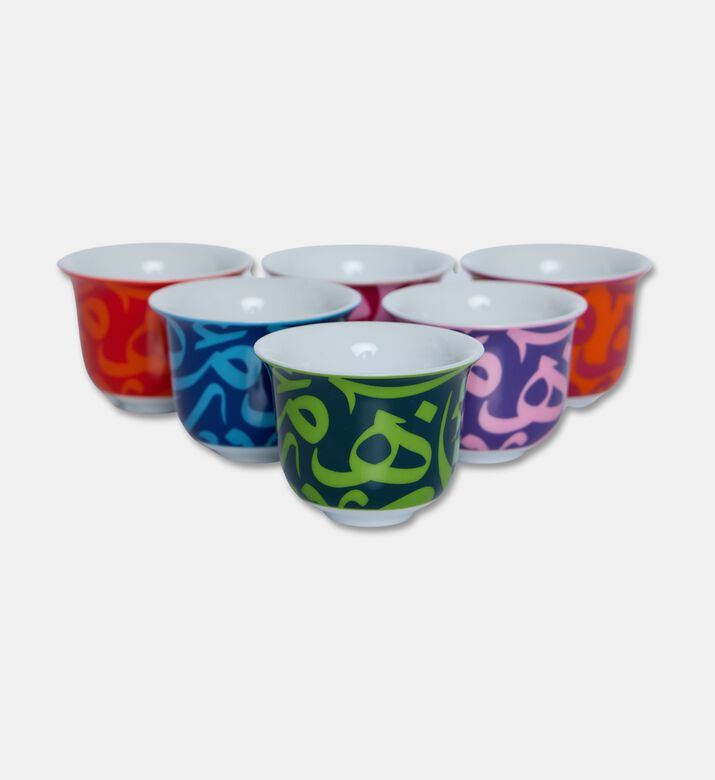 Silsal Bahja 6-piece Arabic Coffee Cups Set, Packshot View