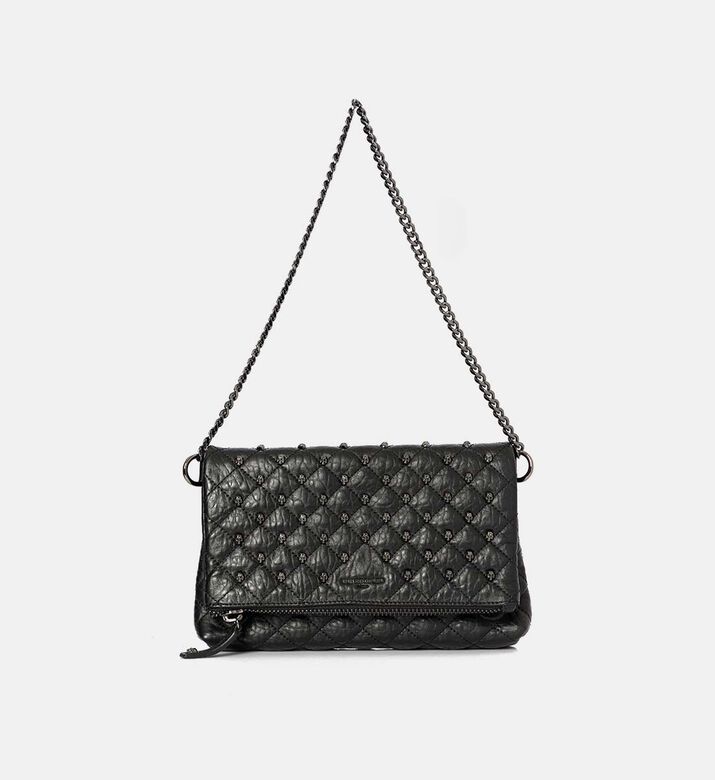 The Kooples Heritage Small Leather Skulls Bag, Black, Packshot View