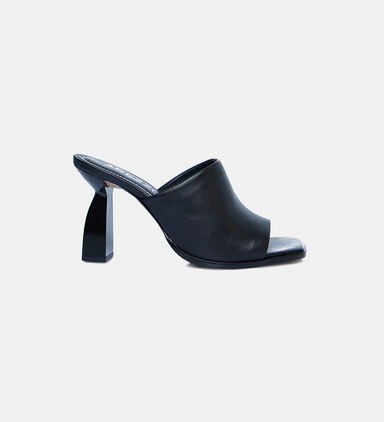 Leather Square Toe Heels