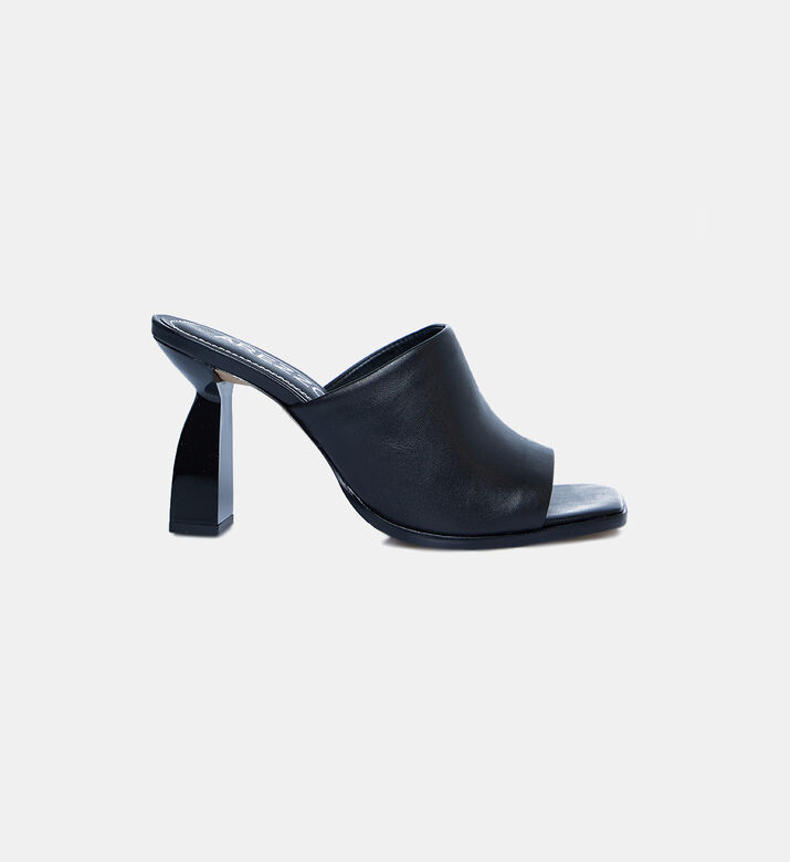 Leather Square Toe Heels