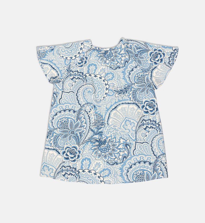 Cotton Floral-print Short-sleeve V-neck T-shirt