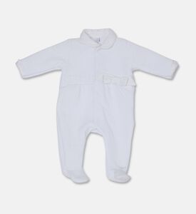 My First Collection Classic Bow Detail Romper, White, 1m, Packshot View