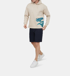 هودي قطن مطرز بموجة