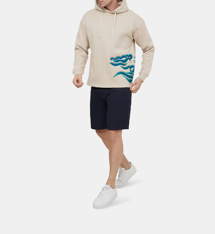 Cotton Wave Embroidery Hoodie
