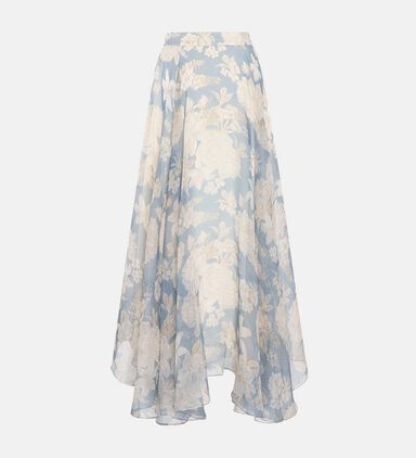 Alaia Flared Floral-print Skirt