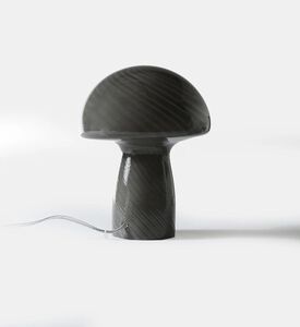 Cozy Glass Mushroom-shaped Table Lamp, Grey, 18.5-cm, Packshot View