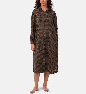 قميص نوم بأكمام طويلة بطبعة على كامله