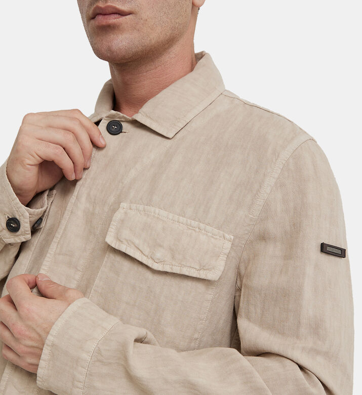 جاكيت كتان متعدد الجيوب