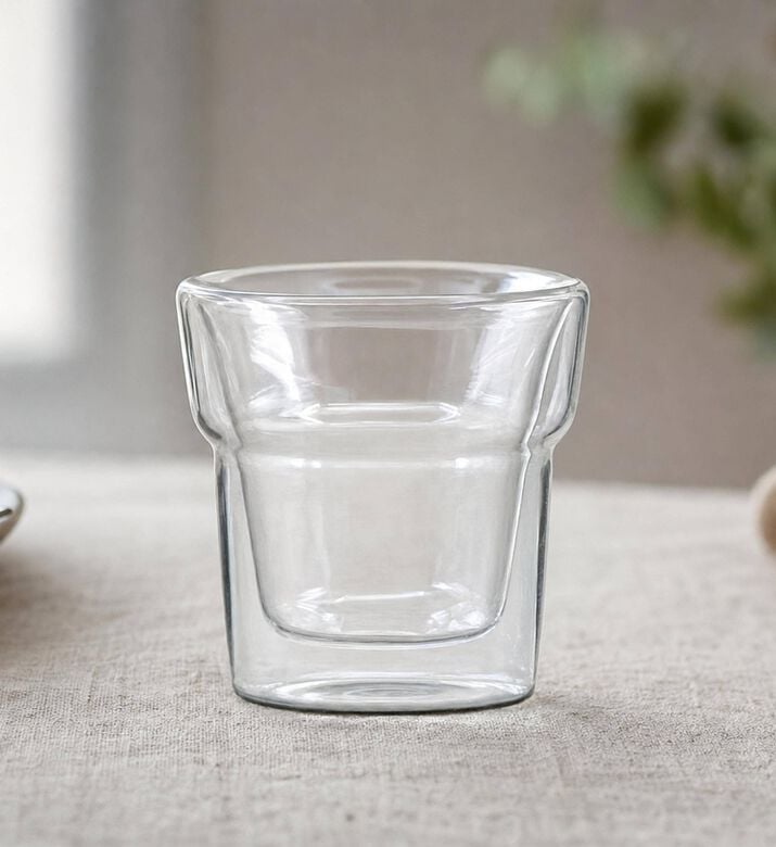 Salt and Pepper Espresso Glass Double Wall Brew Set Of 8 Pieces, Clear, 85-ml, Model View