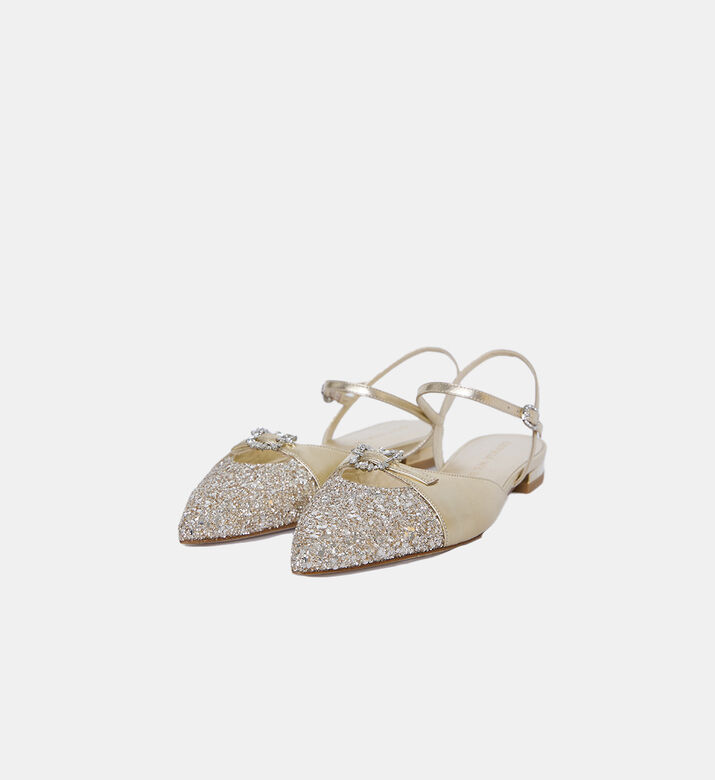 Grace Glittered Flat Heel Pumps