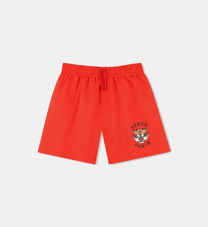 Elastic Waistband Swim Shorts