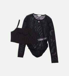 بلوزة طويلة الأكمام محبوكة بقصّة عادية