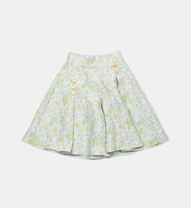 Spring Wind Floral Flared Skirt