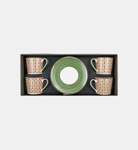 طقم صحن فنجان شاي أوبرا مكون من 4 قطع