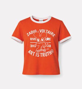 Zadig et Voltaire Blason Graphic Ringer T-shirt, Orange, S, Packshot View