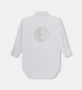 Girl Rhinestone Poplin Shirt Dress