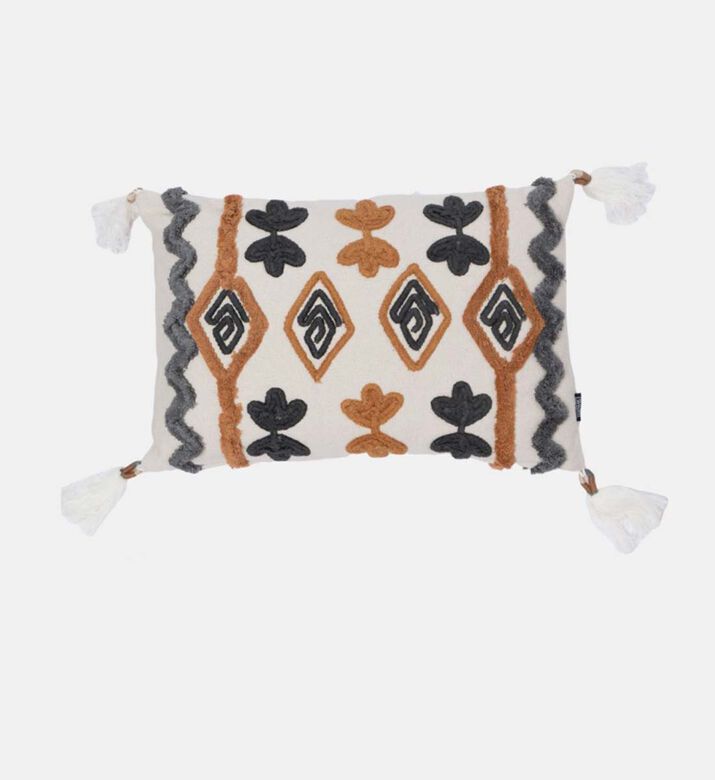 Home Deco and More Kayan Fringe Lace Cotton Filled And Vaccumed Cushion, Packshot View