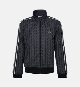 Lacoste Paris Zip-up Jacquard Track Jacket, Black, S, Packshot View