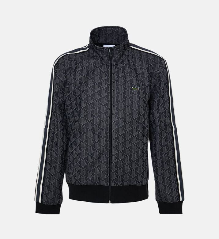 Lacoste Paris Zip-up Jacquard Track Jacket, Black, S, Packshot View