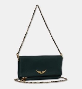 Zadig et Voltaire Rock Grained Leather Clutch, Green, Packshot View