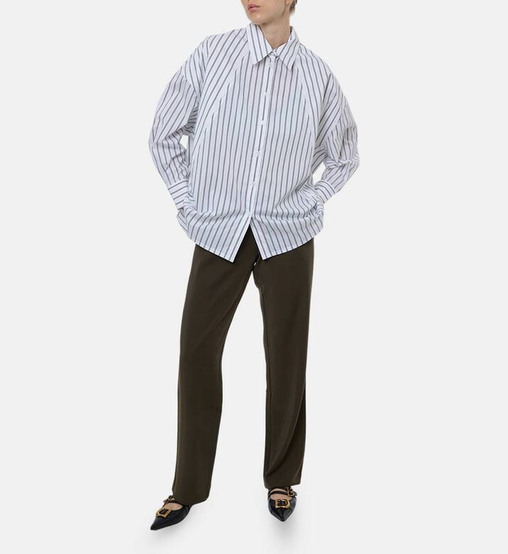 Dawei Structured Striped Oversized Shirt, Model View Dawei Structured Striped Oversized Shirt, Model View