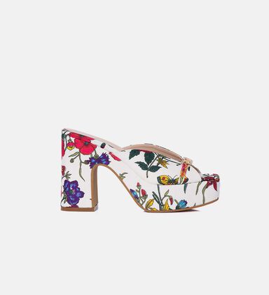 Floral Canvas Platform Mules