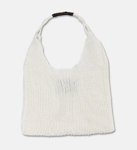Plan C Open-knit Top Handle Bag, White, Packshot View