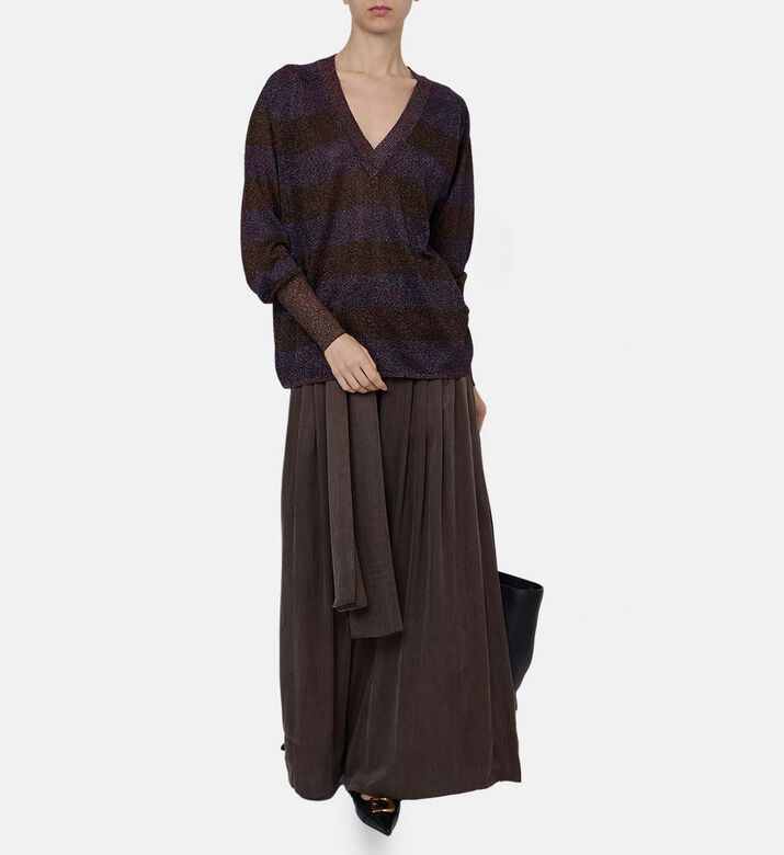 Striped Shimmery V-neck Sweater Striped Shimmery V-neck Sweater