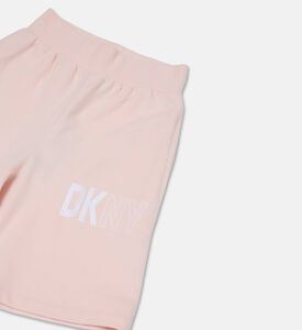 DKNY Unisex Logo-print Bermuda Shorts, Pink, 16y, Packshot View