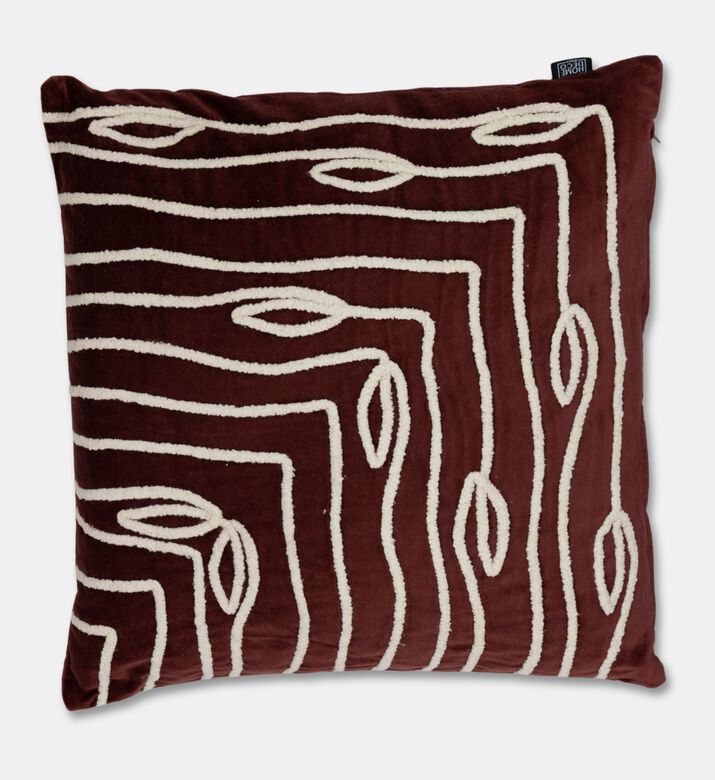 Home Deco and More Andie Chenille Yarn Applique Cushion, Packshot View