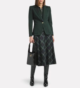 Luisa Spagnoli Fioriera Checkered A-line Midi Skirt, Model View