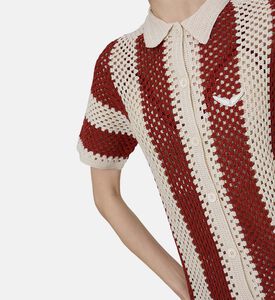 بلوزة كيارا قصيرة الأكمام محبوكة