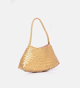 Dragon Diffusion Rosanna Woven Leather Baguette Bag, Gold, Packshot View Dragon Diffusion Rosanna Woven Leather Baguette Bag, Gold, Packshot View