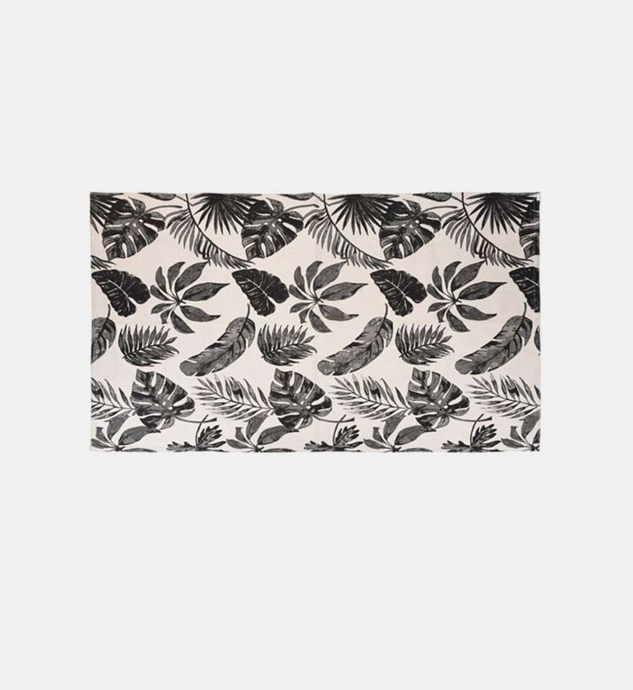 Tropical Leaf-print Cotton Rug