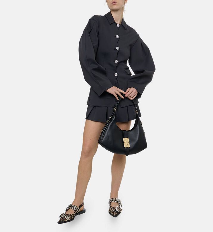 Ganni Puff Long-sleeve Regular-fit Blazer, Model View