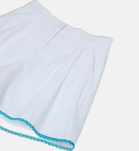 Scalloped Hem Wide-leg Shorts