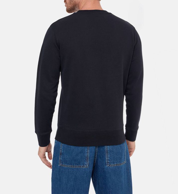 Maison Kitsune Fox-embroidery Regular-fit Sweatshirt, Black, M, Model View