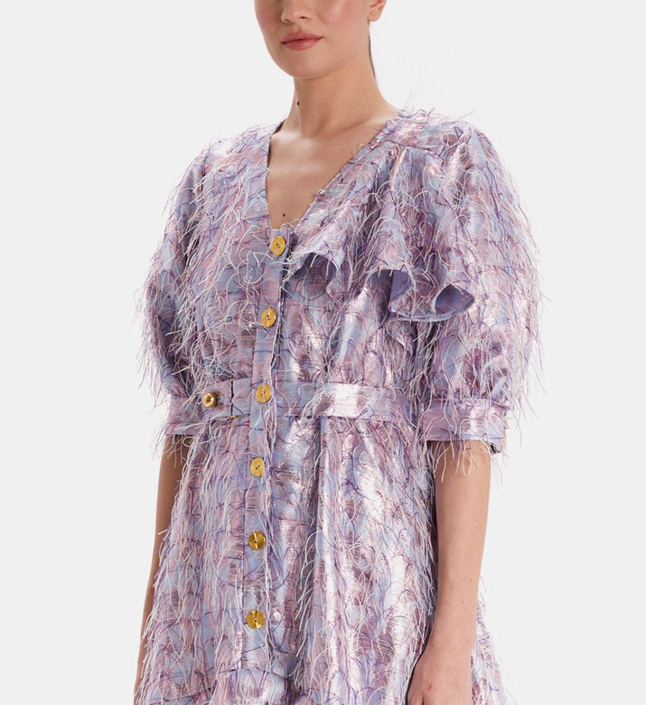 Embroidered Feather Dress