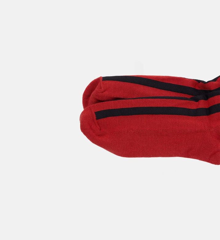 Stripe-embroidery Socks