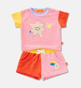 Halcyon Nights Star Applique Color-block T-shirt Shorts Set, Packshot View