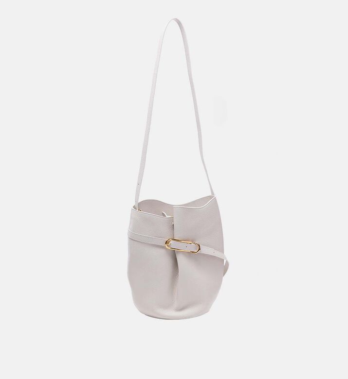 Organic Shapes Belted Bucket Bag