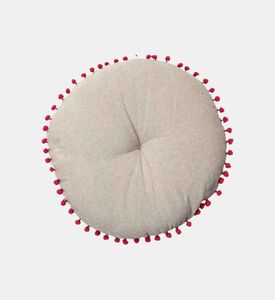 Gaddi Embroidered Pompom Filled And Vaccumed Cushion